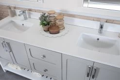 Jussara Ensemble De Meubles De Salle De Bain (3 Pièces) | 100% Bois | Comptoir En Quartz | Gris -Magasin De Meubles 138JSR1345 20 204 368d
