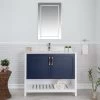 Jussara" Ensemble De Meubles De Salle De Bain | 2 Pièces | 100% Bois Massif | Bleu Foncé