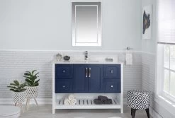 Jussara Ensemble De Meubles De Salle De Bains | 2 Pièces | Bleu Foncé