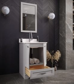 Jussara Ensemble De Meubles De Salle De Bains Avec Comptoir En Quartz (gris) -Magasin De Meubles 138JSR1353 20 202 3b52