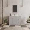 Jussara Ensemble De Salle De Bain : 2 Pièces | Bois Massif | Comptoir En Quartz | Gris