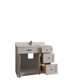 Jussara Ensemble De Salle De Bain : 2 Pièces | Bois Massif | Comptoir En Quartz | Gris -Magasin De Meubles 138JSR1356 20 207 f655