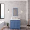 Jussara" Ensemble De Meubles De Salle De Bain | 2 Pièces | 100% Bois | Lavabo En Quartz | Bleu