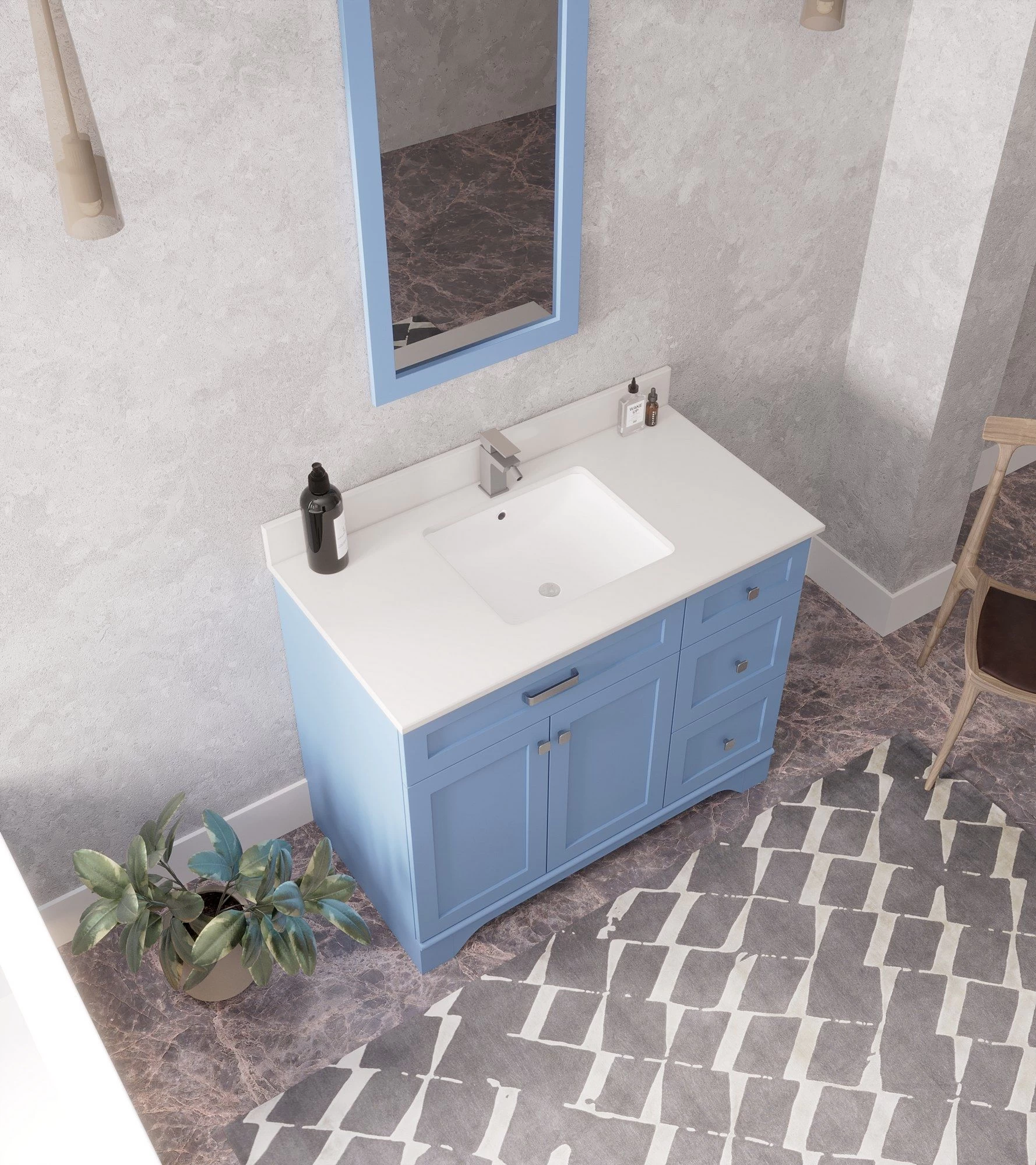 Jussara Ensemble De Meubles De Salle De Bains | Bleu | Ensemble 2 Pièces 6 Jussara Ensemble De Meubles De Salle De Bains | Bleu | Ensemble 2 Pièces – Image 6