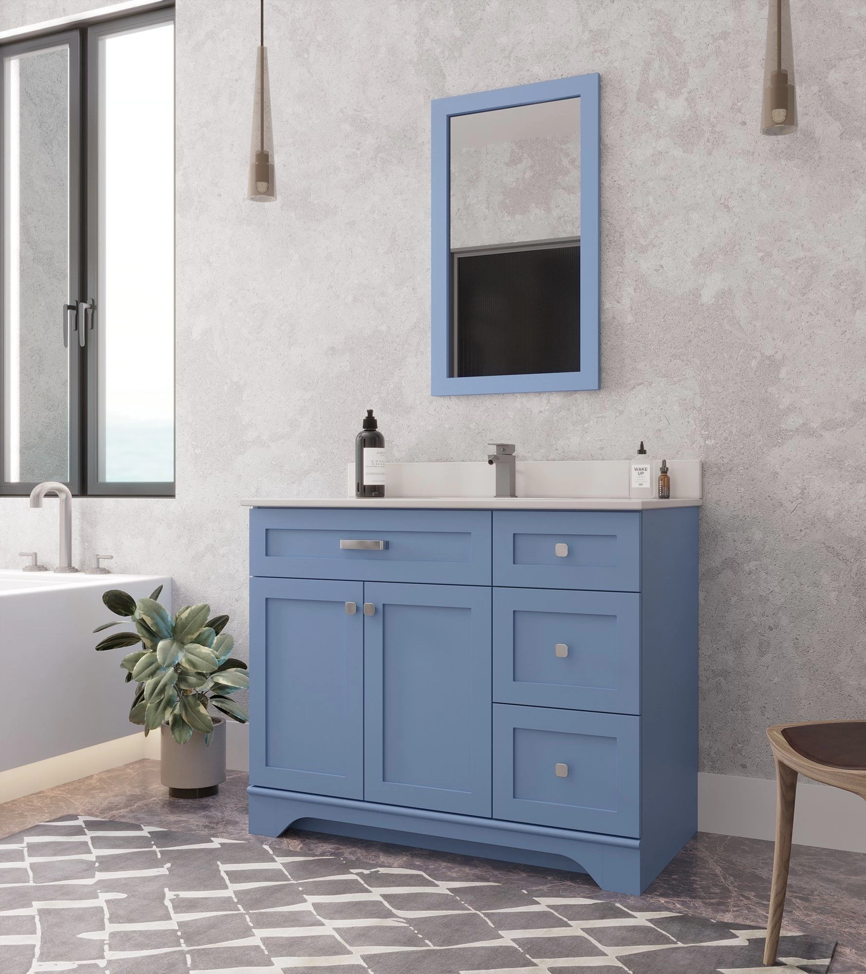 Jussara Ensemble De Meubles De Salle De Bains | Bleu | Ensemble 2 Pièces 5 Jussara Ensemble De Meubles De Salle De Bains | Bleu | Ensemble 2 Pièces – Image 5