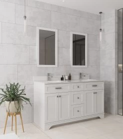 Jussara Ensemble De Meubles De Salle De Bain - 3 Pièces | 100% MDF | Comptoir En Quartz Blanc -Magasin De Meubles 138JSR1372 20 203 4114