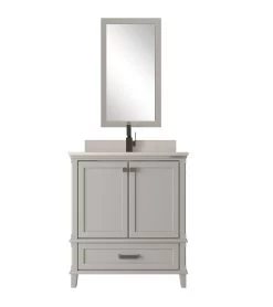 Ensemble De Meubles De Salle De Bain Jussara | Gris | Comptoir En Quartz Et Tiroir En Bois Marin -Magasin De Meubles 138JSR1375 20 205 edbb