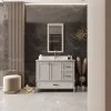 Jussara Meuble De Salle De Bain | 2pcs | 100% MDF Laqué | Lavabo En Quartz Blanc