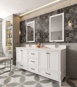Jussara" Ensemble De Meubles De Salle De Bains | 3 Pièces | 100% MDF | Comptoir En Quartz Blanc -Magasin De Meubles 138JSR1394 20 203 8baa