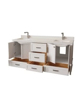 Jussara" Ensemble De Meubles De Salle De Bains | 3 Pièces | 100% MDF | Comptoir En Quartz Blanc -Magasin De Meubles 138JSR1394 20 207 6633