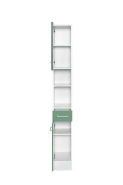 Colonne Ricca 25cm 2 Portes & 1 Tiroir - Blanc/vert -Magasin De Meubles 141.2032 2 ffbf