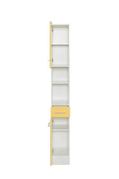 Colonne Ricca 25cm 2 Portes & 1 Tiroir - Blanc/jaune -Magasin De Meubles 141.2033 2 1969
