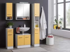 Colonne Ricca 25cm 2 Portes & 1 Tiroir - Blanc/jaune -Magasin De Meubles 141.2033 3a 228c