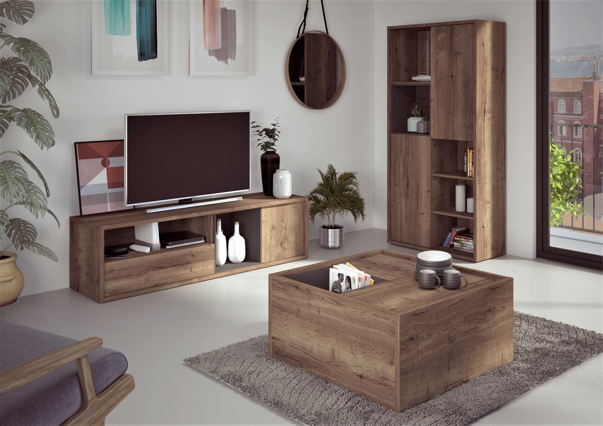 Meuble Tv Frame 177cm - Chêne Foncé 3 Meuble Tv Frame 177cm - Chêne Foncé – Image 3