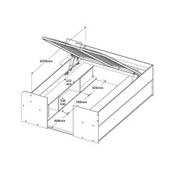 Lit Avec Espace De Rangement Taravel 140x200 - Nature 17 Lit Avec Espace De Rangement Taravel 140x200 - Nature -Magasin De Meubles 1540lico mm 3 c62e