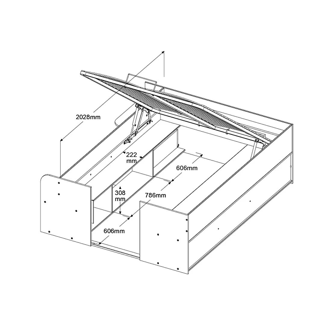 Lit Avec Espace De Rangement Taravel 140x200 - Nature 8 Lit Avec Espace De Rangement Taravel 140x200 - Nature – Image 8
