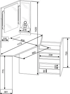 Coiffeuse D'angle Chic - Gris/blanc -Magasin De Meubles 1745 1746 301 cc2c 1