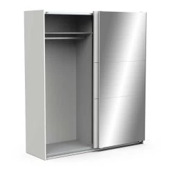 Penderie Spectre 178cm Avec Portes Coulissantes Et Miroir - Blanc Mat -Magasin De Meubles 190010 o 66e9
