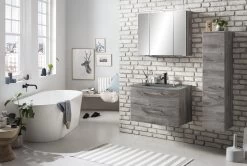 Meuble Vasque Stivan 80cm Avec Vasque Grise - Chêne Gris -Magasin De Meubles 198.2.3220 3 6f16