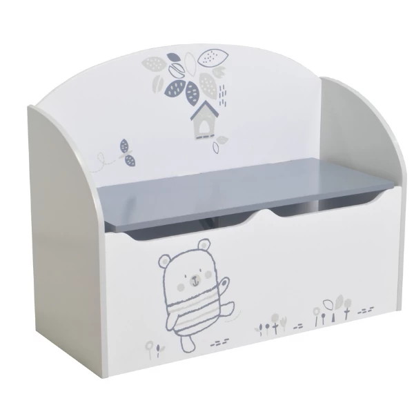 Coffre à Jouets Berrie-blanc Mat/gris Clair 5 Coffre à Jouets Berrie-blanc Mat/gris Clair – Image 5