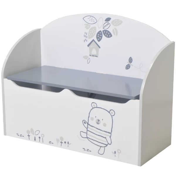 Coffre à Jouets Berrie-blanc Mat/gris Clair 4 Coffre à Jouets Berrie-blanc Mat/gris Clair – Image 4