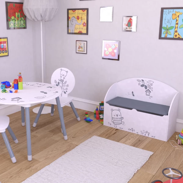 Coffre à Jouets Berrie-blanc Mat/gris Clair 2 Coffre à Jouets Berrie-blanc Mat/gris Clair – Image 2