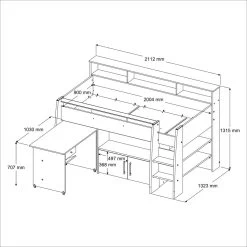 Lit Combiné Swan Avec Bureau -Magasin De Meubles 2159comb picto mm 1 a521