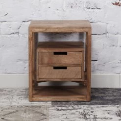 Table De Chevet Layla 2 Tiroirs Manguier -Magasin De Meubles 2231 16ZA 2 4865