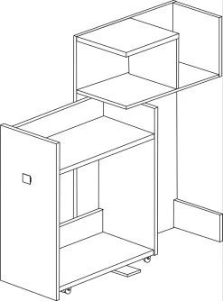 Armoire Pour Lit Mezzanine Jet - Vieux Rose -Magasin De Meubles 2286 2287 2288 250 7106