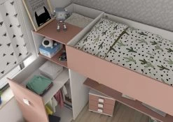 Armoire Pour Lit Mezzanine Jet - Vieux Rose -Magasin De Meubles 2287 2277 2297 002 4cdf