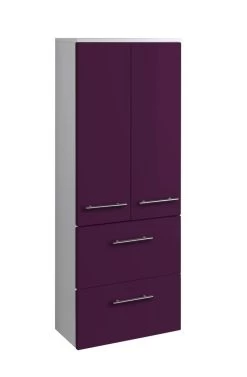 Armoire Salle De Bains Small 50cm 2 Tiroirs & 2 Portes - Violet Brillant -Magasin De Meubles 231.2095 1 91ad