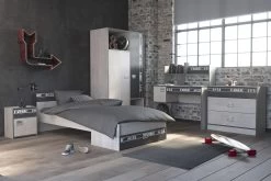 Lit Enfant Fabien 90x200 - Brun/gris -Magasin De Meubles 2311 BURE CHEV AR2P CO3T LITI FABRIC 20200213010803 47a3