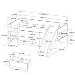 Lit Toboggan Tobo 90x200 - Chêne/blanc -Magasin De Meubles 2374tobo picto mm 96fc