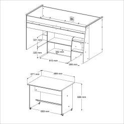 Lit Combiné Carlos Avec Bureau -Magasin De Meubles 2498comb picto mm 2 1ebc
