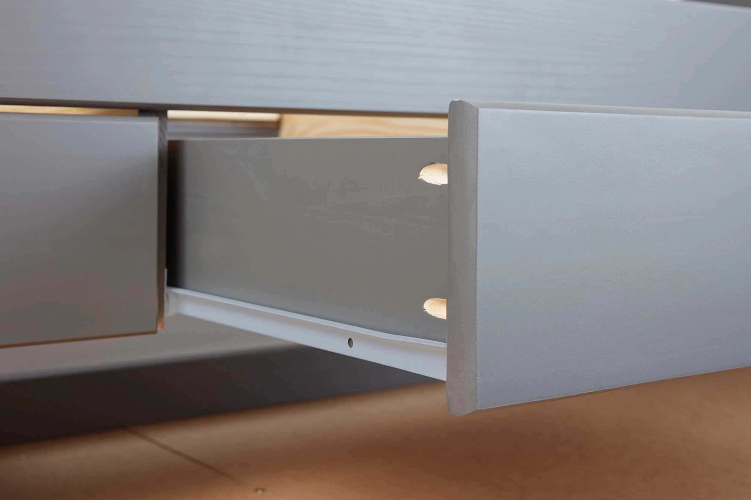 Lit Banquette Gigogne Rieka Avec Tiroirs - Gris 9 Lit Banquette Gigogne Rieka Avec Tiroirs - Gris – Image 9