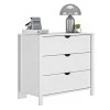 Commode Salice 82cm, 3 Tiroirs - Blanc