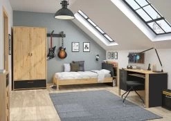 Armoire Liam 102cm Avec 2 Portes & 1 Tiroir - Chêne Artisan -Magasin De Meubles 2 ARTHUS CH2W MH2W 05 A 02 d952