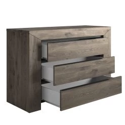 Commode East 3 Tiroirs - Chêne Foncé -Magasin De Meubles 2 BRUGGE CH3H MH3J 05 1H3J160 03 4978