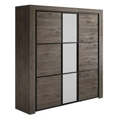Armoire East Avec 3 Portes Et Miroir - Chêne Foncé 8 Armoire East Avec 3 Portes Et Miroir - Chêne Foncé -Magasin De Meubles 2 BRUGGE CH3H MH3J 05 1H3J180 02 7270