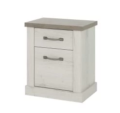 Chevet Mona 1 Tiroir 1 Porte - Chêne Helvézia Blanchi