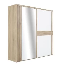 Armoire Alto 221cm, 2 Portes & Miroir - Chêne Sonoma -Magasin De Meubles 2 CURTYS CH1Y MH1Y 5 1H1Y220 02 dbc2
