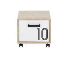 Chevet Sur Roulettes Nathan 1 Porte - Chêne Sonoma