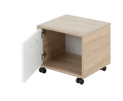 Chevet Sur Roulettes Nathan 1 Porte - Chêne Sonoma -Magasin De Meubles 2 KYLLIAN CG84 MG84 2 1G84140 03 bf53