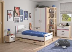 Chevet Sur Roulettes Nathan 1 Porte - Chêne Sonoma -Magasin De Meubles 2 KYLLIAN CG84 MG84 2 A 01 1 cb29