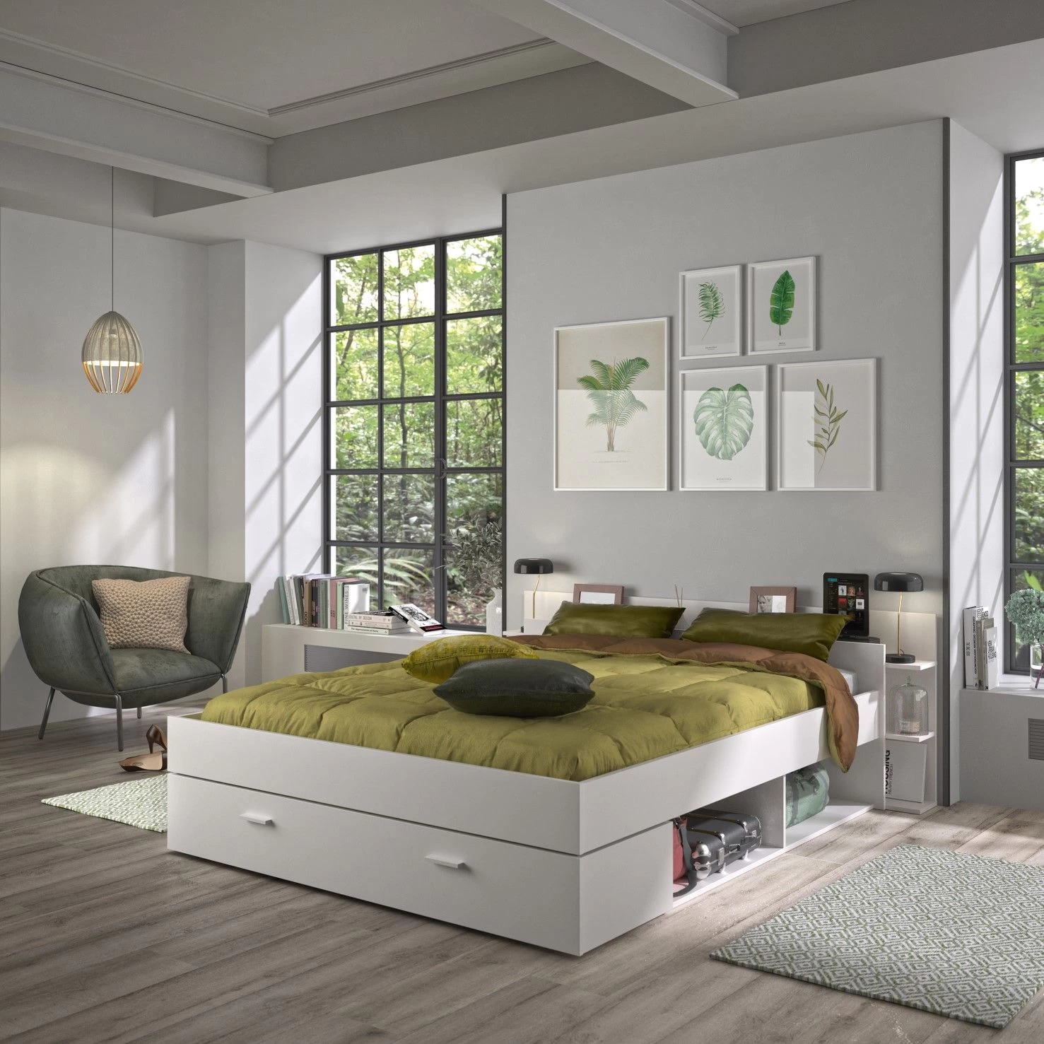 Lit Double Vacio 180x200 - Blanc 4 Lit Double Vacio 180x200 - Blanc – Image 4