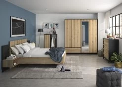 Armoire Marzano 4 Portes & 1 Tiroir - Helvezia Chêne -Magasin De Meubles 2 MIMIZAN CH3C MH3C 05 A 02 a829