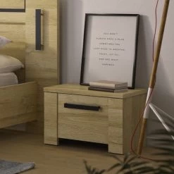 Table De Chevet Soren Avec Tiroir - Chêne