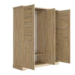 Armoire Wanda 170 Cm 3 Portes & Miroir - Châtaignier Marron -Magasin De Meubles 2 THELMA CH0E MH2C 05 1H2C180 04 044f