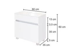 Meuble Sous Lavabo Luna 60cm 1 Tiroir - Graphite/chêne 16 Meuble Sous Lavabo Luna 60cm 1 Tiroir - Graphite/chêne -Magasin De Meubles 314.3181 5 35bf