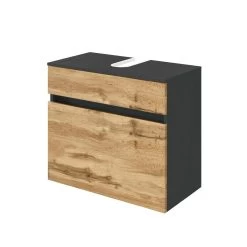 Meuble Sous Lavabo Luna 60cm 1 Tiroir - Graphite/chêne 19 Meuble Sous Lavabo Luna 60cm 1 Tiroir - Graphite/chêne -Magasin De Meubles 314.3183 1 495b